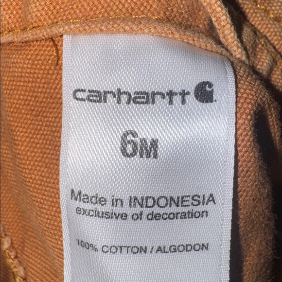 Carhartt Rusty Tan Overall Short. Sz 6mo - Picture 5 of 5